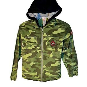 Wonder Nation Boys Kids Size L 10/12 Camouflage Camo Rebel Full Zip Jacket Hood